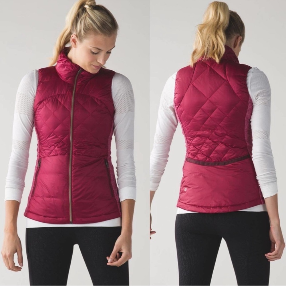 Lululemon Down For A Run Vest Berry Rumble Athleisure running gym streetwear